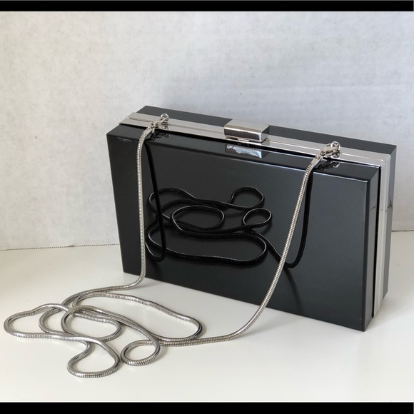 silver box clutch bag